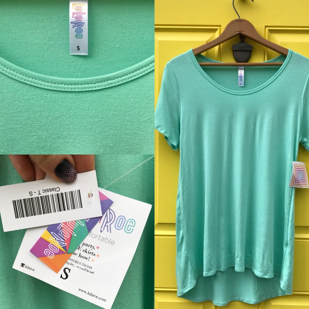 LuLaRoe Classic Tee mint green scoopneck tunic T